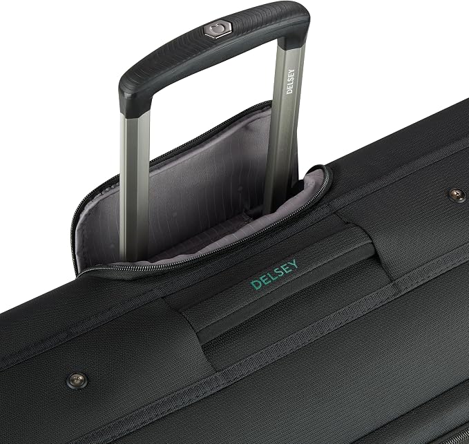 DELSEY PARIS Helium DLX - Rolling Garment Bag with Spinner Wheel - Lightweight Travel Garment Bag - SECURITECH Zip - Suit and Dresses Rolling Travel Bag - Checked Size, Black