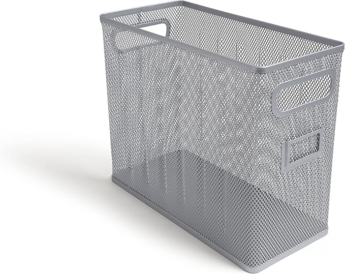 TRU RED Wire Mesh File Organizer, Silver – Vertical Desktop Sorter for Files, Folders & Mail