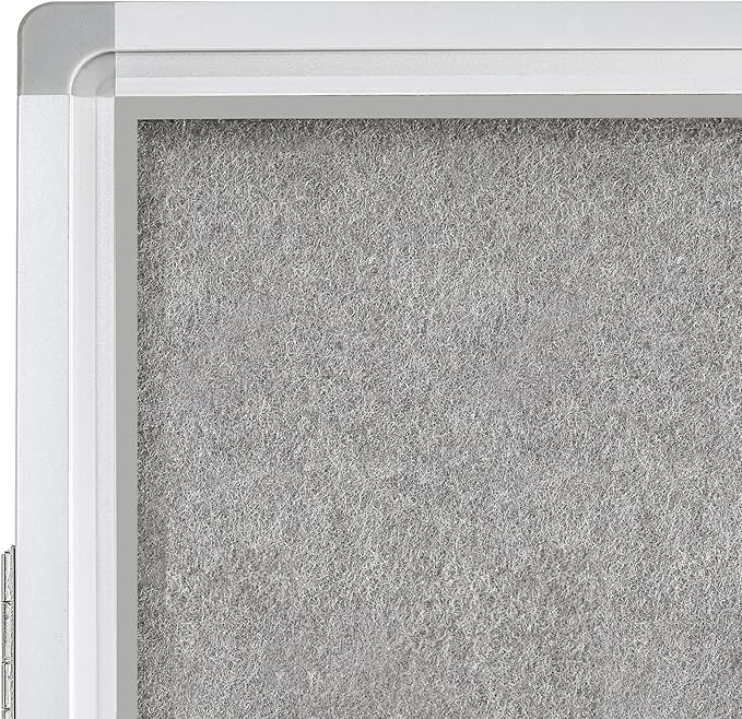 A AIRLLEN Lockable Bulletin Board 24 x 36 Inch Indoor Notice Board with 2 Keys – Wall Mounted Felt Display Case with Clear Acrylic Cover & Aluminum Frame for Office, School, Hallway