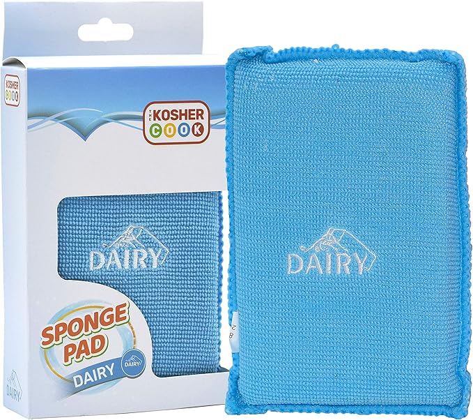 Dairy Blue Dishwashing Sponges - Heavy Duty Scouring Pad, Non Scratch Scrubber - Durable and Soft - Color Coded Home and Kitchen Accessories by The Kosher Cook