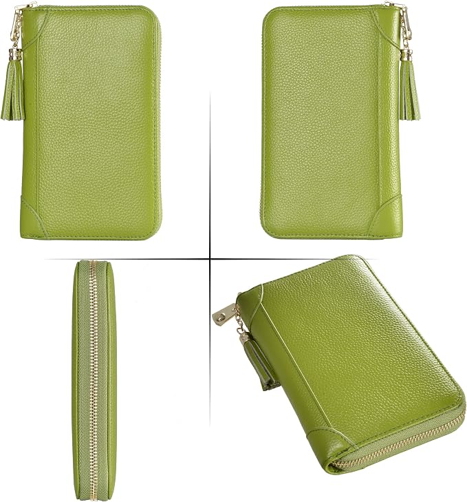Easyoulife Credit Card Holder Wallet Womens Zipper Leather Case Purse RFID Blocking