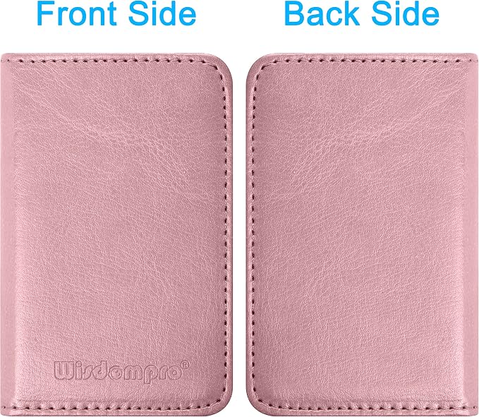 Wisdompro Business Card Holder, 2-Sided Folio Name Card Case | PU Leather Credit Card Holder Wallet with Magnetic Shut, Ultra Slim and Thin, for Business Cards & ID Cards, Men and Women
