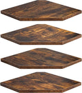 Fun Memories Corner Shelf Wall Mount, Floating Corner Shelves, Set of 4 Corner Wall Shelf Organizer, Rustic Wood Wall Storage Display Shelves for Living Room Bedroom Bathroom Kitchen, Rustic Brown