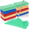 SmoothNovelty 10 Pcs Extra Large Microfiber Cloth 30" x 20" Large Floor Microfiber Towel Reusable Washable Free Lint Free Cloth Rag for Squeegee Mop Floor Window Housekeeping (Assorted Color)
