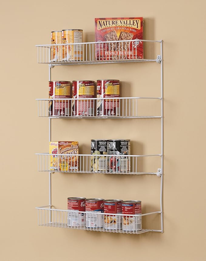 ClosetMaid 8033 4-Tier Wall Rack, 18.75" W x 25.75" H x 5" D, White