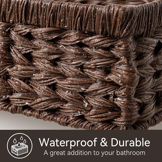 GRANNY SAYS Wicker Storage Basket for Shelves, Wicker Basket for Organizing, Decorative Basket, Woven Basket for Pantry Storage, Brown, 1-Pack