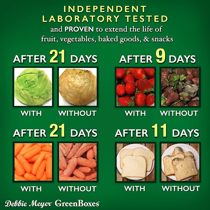 Debbie Meyer UltraLite GreenBox, Reusable Food Storage Containers with Lids | 32 Piece Set, BPA-Free Airtight Storage, FoodFresh Technology, Keeps Produce and Baked Goods Fresh Longer, Made in the USA