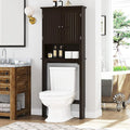 UTEX Above Toilet Storage Cabinet, Bathroom Organizer with Doors, Espresso | FSC-Certified MDF, Bathroom Space Saver with Adjustable Shelves, Beadboard Doors, Anti-Tip Bracket, Adjustable Bottom Rail