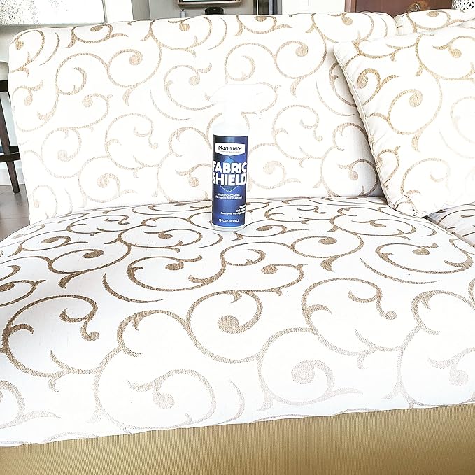 Nanotech Surface Solutions Fabric-Shield, Fabric Guard, Liquid Repellent For Fabrics, Upholstery, Suede, Textile Shield, Wine, Coffee Stain Protector (5 Gallons)