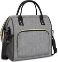 IDEATECH Large Insulated Lunch Bags for Work, Leakproof Lunch Box for Women & Men, Lunch Tote Cooler Bags with Adjustable Shoulder Strap for Teacher, Nurse, Mom, Womens Lunchbox Gifts (Grey)