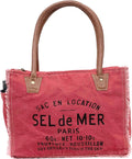 Shy Shy Bags Sel De Mer Canvas & Cowhide Tote Bag - Upcycled Radiant Leather Hand Bag