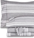 Bare Home Twin XL Sheet Set - 1800 Ultra-Soft Microfiber Twin Extra Long Sheets - Double Brushed - Deep Pockets - Easy Fit - Soft - 3 Piece Set - Bed Sheets (Twin XL, Heathered Charcoal - Stripe)