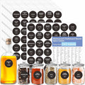 Hebayy 342 Removable Spice Labels,304 Pre-Printed Herb Seeds Seasoning Sauce Oil Vinegar Round Stickers,38 Blank Ones,Waterproof Oil & Tear Resistant,No Residue for Kitchen Pantry Containers Jars