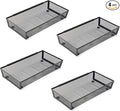 Silverware Organizer ，Mesh Cutlery silverware Tray for Drawer，Tool tray organizer,Utensil Flatware Tableware Organizer for Kitchen,Office,with Non-slip,Fits Standard Drawer,(6x12 IN) 4PSC,Black