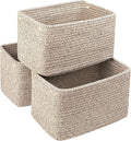 R RUNKA Small Cotton Rope Basket – Storage Bin for Organizing (10.6" x 6.7" x 6.7"), Bathroom Storage Basket for Shelf, Counter & Closet（Beige）