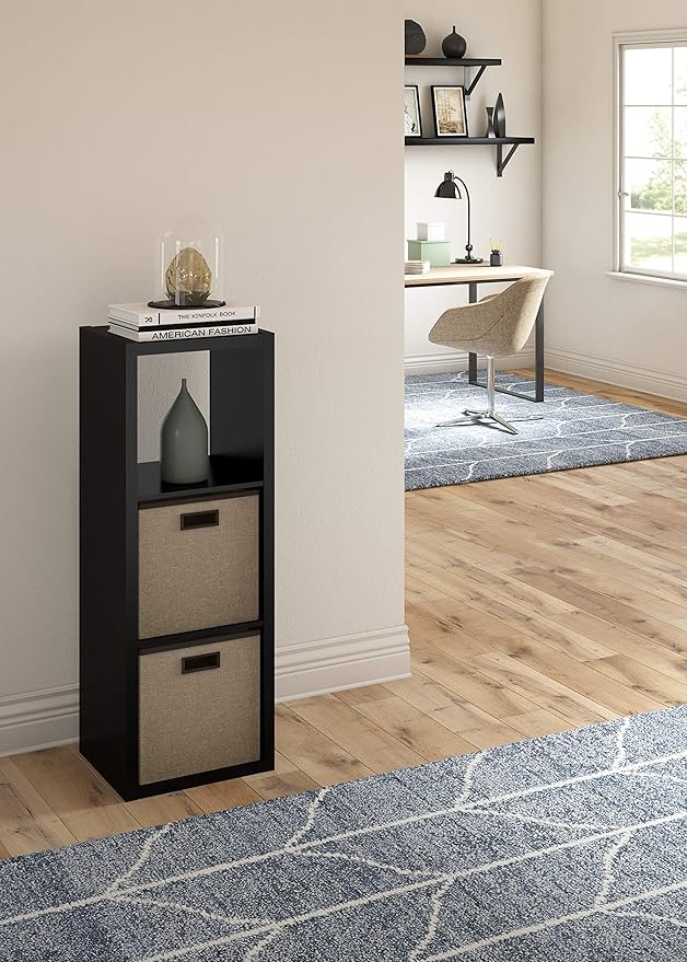 ClosetMaid Decorative Open Back 3-Cube Storage Organizer, Black