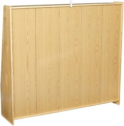 Amazon Basics Coat Locker, 5-Section with Bench, Daycare Classroom Furniture, Backpack Storage, 13"D x 54"W x 48"H, Natural Finish, Solid Pine Wood, Mudroom Furniture with Hooks for Home