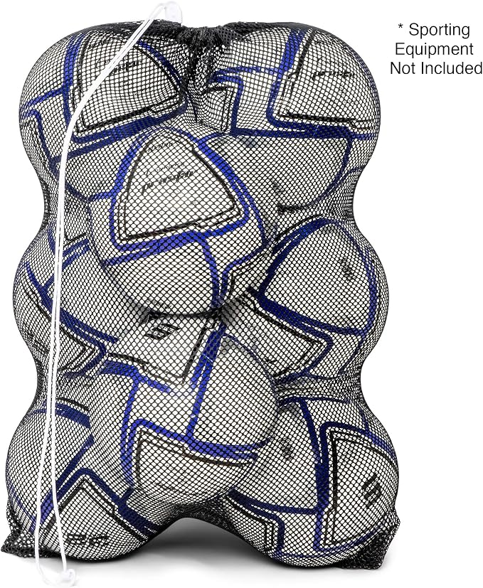 Champion Sports Mesh Equipment Bag – Heavy-Duty Nylon Drawstring Bag with Lock & ID Tag, Breathable Storage Sack for Balls, Swim Gear, Laundry & Toys, Multiple Sizes & Colors