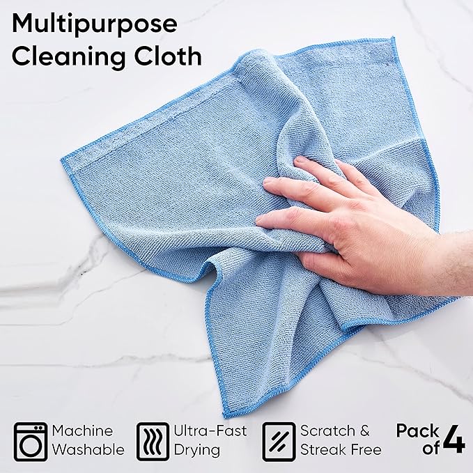 Superio Microfiber Cleaning Cloth for Cars, Kitchen Cleaning Cloths, 16" Micro Fiber Towels for House, Bathroom Absorbent All-Purpose Streak-Free lint-Free Wash Cloths (2 Pink, 2 Blue, 2 Orange)