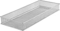 YBM HOME Silver Mesh Drawer Cabinet and or Shelf Organizer Bins, School Supply Holder Office Desktop Organizer Basket 1611s (1, 6x15x2 Inch)