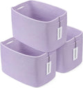 Cotton Rope storage Basket Bins Woven Basket for Organizing Shelves 15X10X9.3" Rectangle Decorative Baskets For storage Clothes Toys Books Towels Nursery basket organizer 3 pack purple or lavender
