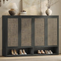 SICOTAS 65.6" Wide Rattan Shoe Storage Cabinet for Entryway with Doors | Rattan Shoe Cabinets with Doors, Space Saving Free Standing Tall Shoe Cabinet Storage Organizer for Entryway, Hallway, Home