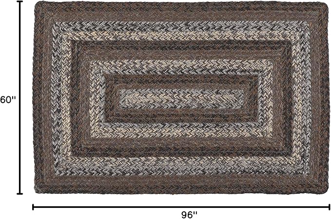 | Night Shadow Premium Braided Collection | Primitive, Rustic, Country, Farmhouse Style | Cotton Blend| 30 Days Risk Free | Accent Rug/Door Mat | 5'x8' Rectangular