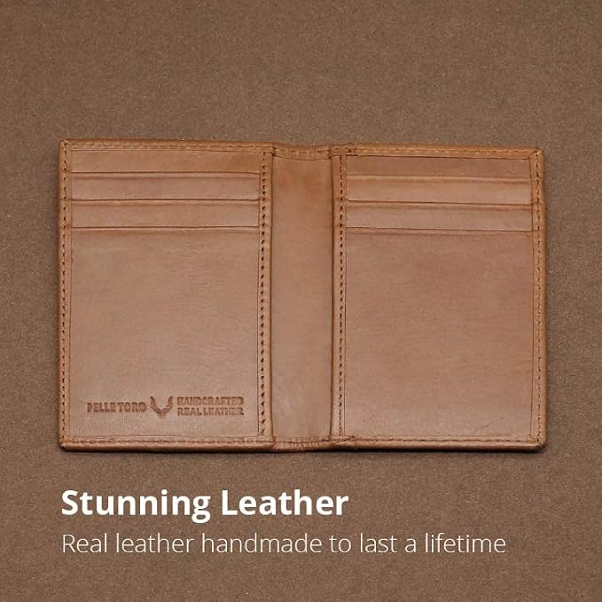 Minifold Men's Slim Leather Wallet with RFID Blocking Contactless Handmade, Minimalist and Slim, in Gift Box for Men
