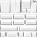 Simple Houseware 20 PCS Clear Plastic Drawer Organizers Set, 5-Size for Makeup, Bathroom, Bedroom and Office