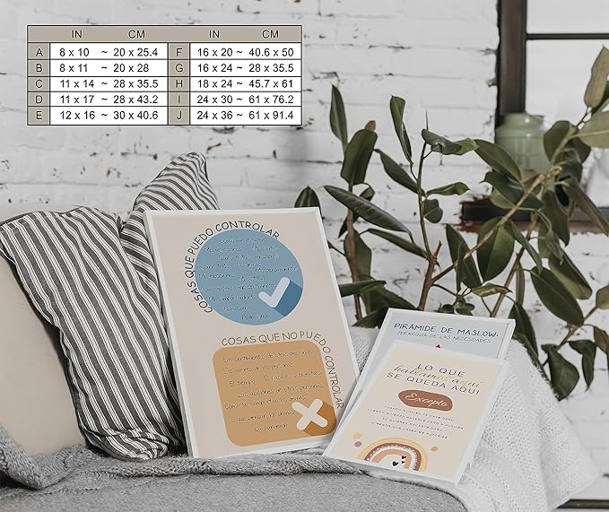 LOLUIS Mental Health Poster, La Salud Mental Spanish Learning Tools Educational Supplies Art Print (Cosas Que Puedo Controlar, Unframed 12"x18")