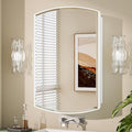 Keonjinn White Medicine Cabinet with Mirror 20” x 30”, Metal Framed Wall Cabinet with Beveled Mirror, Surface Mount or Recessed Medicine Cabinet for Bathroom, Bathroom Mirror with Storage