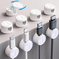 9 Pack Magnetic Cable Clips - Chfeila [Upgraded Twist-Lock] Cord Organizer, [360°Rotating Lid] Cable Management, Adhesive Wire Holder for Home Office Desk Desktop Nightstand Car Table Wall (White)