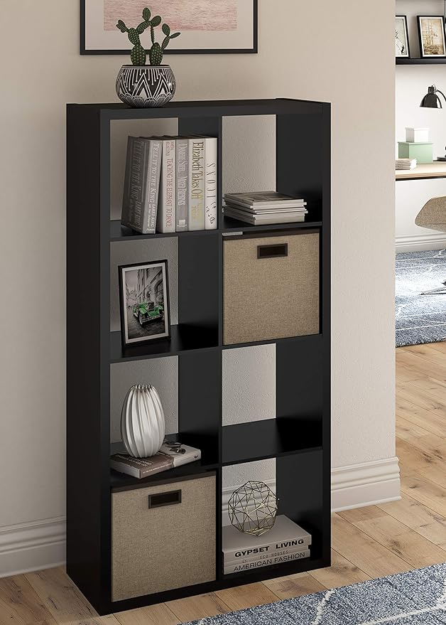 ClosetMaid Decorative Open Back 8-Cube Storage Organizer, Black