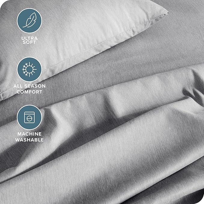 Bare Home Twin XL Sheet Set - College Dorm Size - 1800 Ultra-Soft Microfiber Twin Extra Long Bed Sheets - Deep Pockets - Easy Fit - Extra Soft - 3 Piece Set - Bed Sheets (Twin XL, Heathered Charcoal)