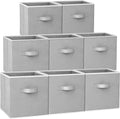 Criusia Large Storage Cubes - 13 Inch Heavy Duty Fabric Storage Bins for Shelves Closet, Cube Organizer - 8 Pack Collapsible Cube Storage Bins Baskets for Organizing Clothes Blankets Toys (Grey)