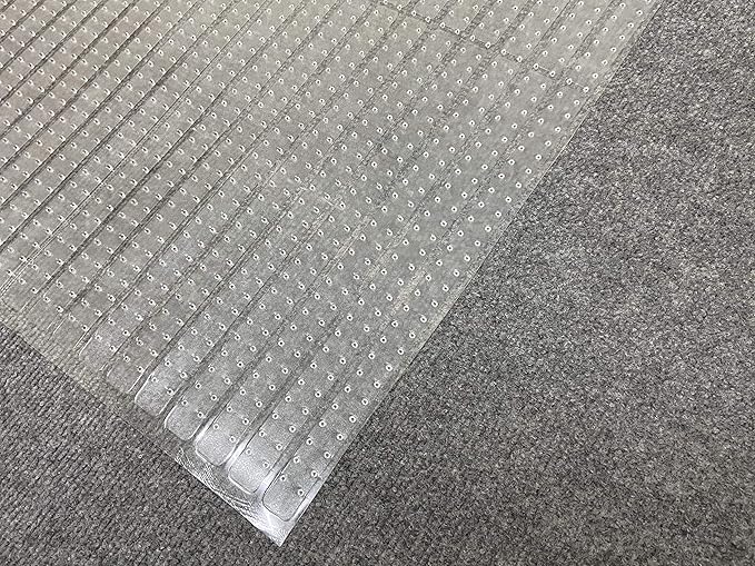 Sweet Home Stores Clear Vinyl Long Carpet Runner Protector, Waterproof Hallway Runner with Gripper Backing for High-Traffic Areas – Trim-to-Fit, 2'2" x 12'