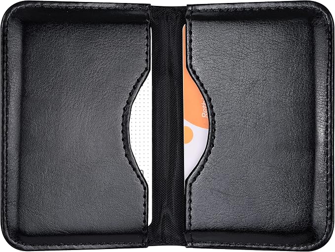 Wisdompro Business Card Holder, 2-Sided Folio Name Card Case | PU Leather Credit Card Holder Wallet with Magnetic Shut, Ultra Slim and Thin, for Business Cards & ID Cards, Men and Women
