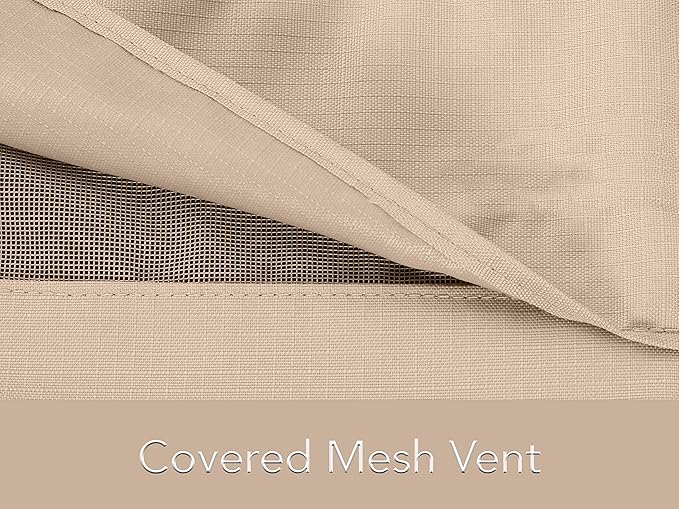 Covermates Ultima Cushion Storage Bag – 600D Ripstop Polyester, Waterproof Zipper, Heavy Duty Patio Cushion Storage with Handles & Vent, 75W x 18D x 26H, Ripstop Tan