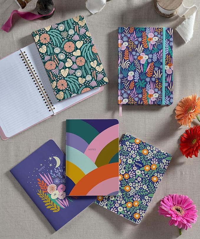 High Note Personal Planning Notebook, Elizabeth Olwen Design, Non-Dated Spiral Planner with 144 Lined Pages, 6 x 8.25 Journal for Tasks, Goals, and Notes