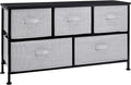 Amazon Basics Extra Wide Fabric 5-Drawer Storage Organizer Unit for Bedroom Closet, Black
