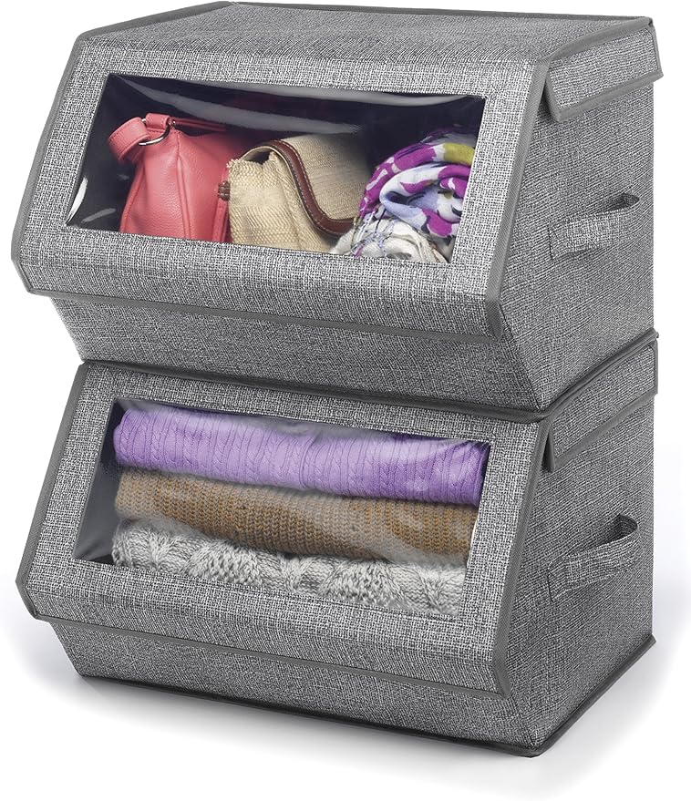 Whitmor Stackable Window Box, Crosshatch Gray