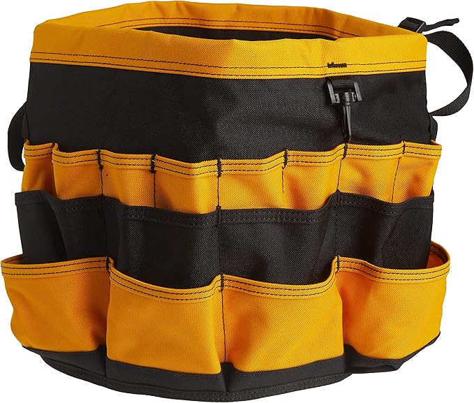 Custom Leathercraft4122 In & Out Bucket, 61 Pocket, Black/Yellow