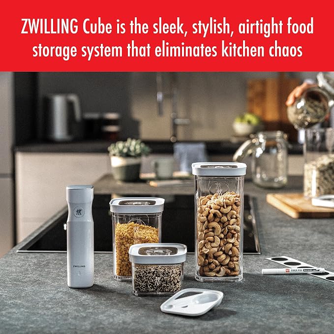 ZWILLING Fresh & Save CUBE Storage Organizer, S - 0.35-qt, Pantry Organizers and Storage, Plastic, BPA-Free Airtight Dry Food Storage Container for Storing Herbs, Toppings, Small Nuts and more