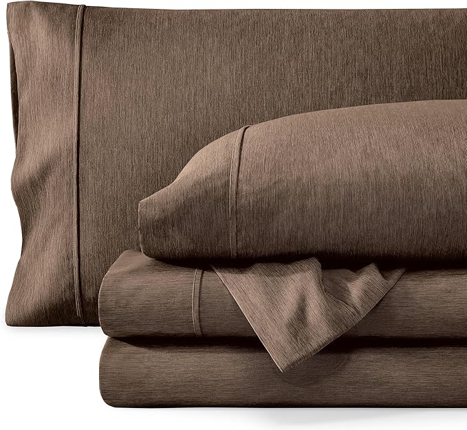 Bare Home Full Sheet Set - Luxury 1800 Ultra-Soft Microfiber Double Brushed - Deep Pockets - Easy Fit - 4 Piece Set - Bedding Sheets & Pillowcases (Full, Heathered Taupe)