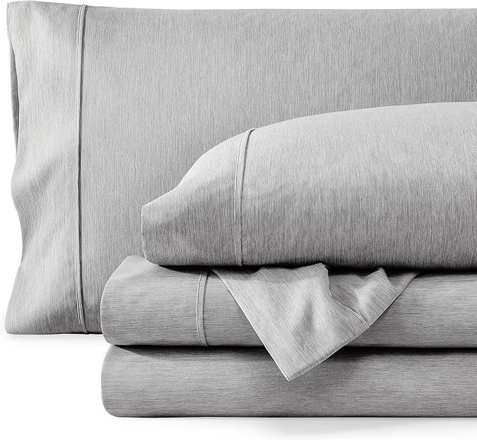 Bare Home Queen Sheet Set - Luxury 1800 Ultra-Soft Microfiber Double Brushed - Deep Pockets - Easy Fit - 4 Piece Set - Bedding Sheets & Pillowcases (Queen, Heathered Charcoal)