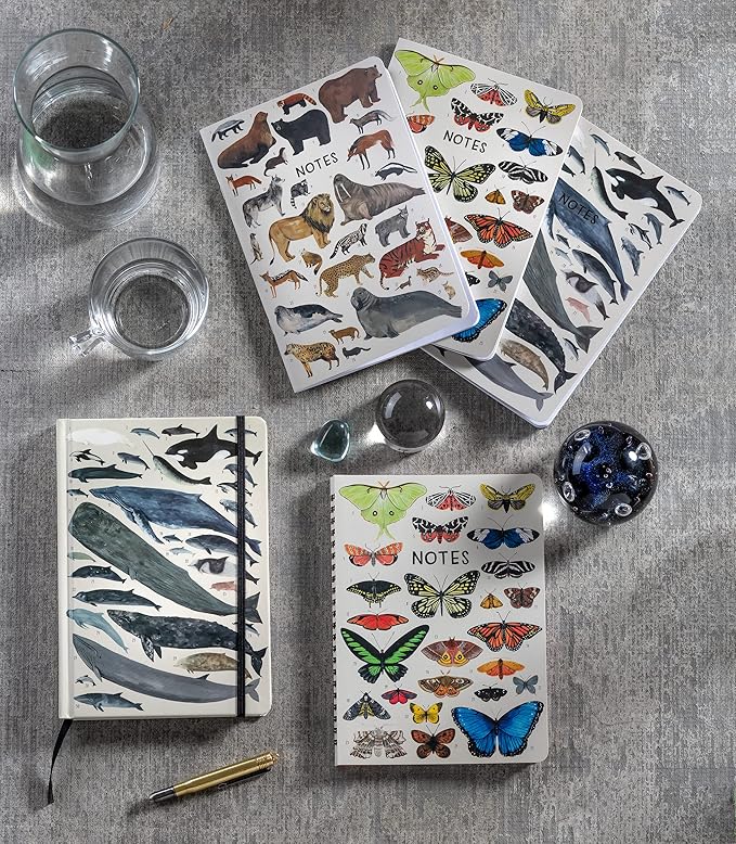 High Note Animal Themed Composition Notebook Journal, 3 Pack, 5.75" x 8.25", 64 Wide Ruled Pages, Small Notebooks for School, Journaling, Writing, Planner, by Kelsey Oseid