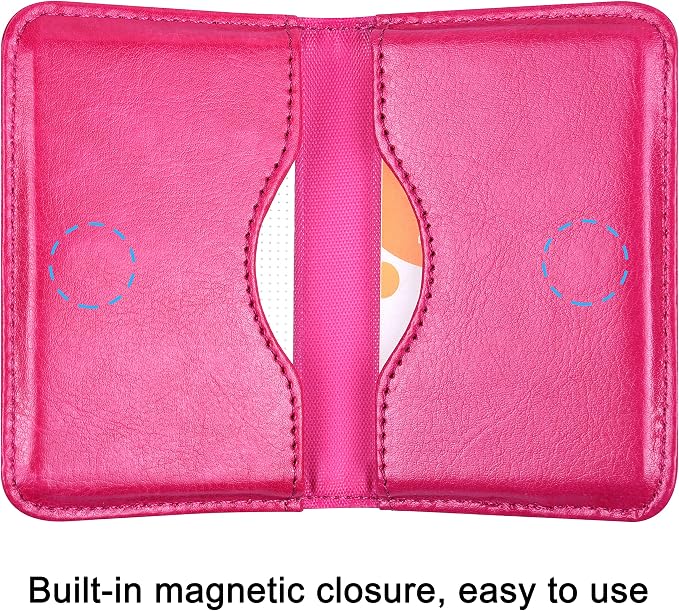 Wisdompro Business Card Holder, 2-Sided Folio Name Card Case | PU Leather Credit Card Holder Wallet with Magnetic Shut, Ultra Slim and Thin, for Business Cards & ID Cards, Men and Women
