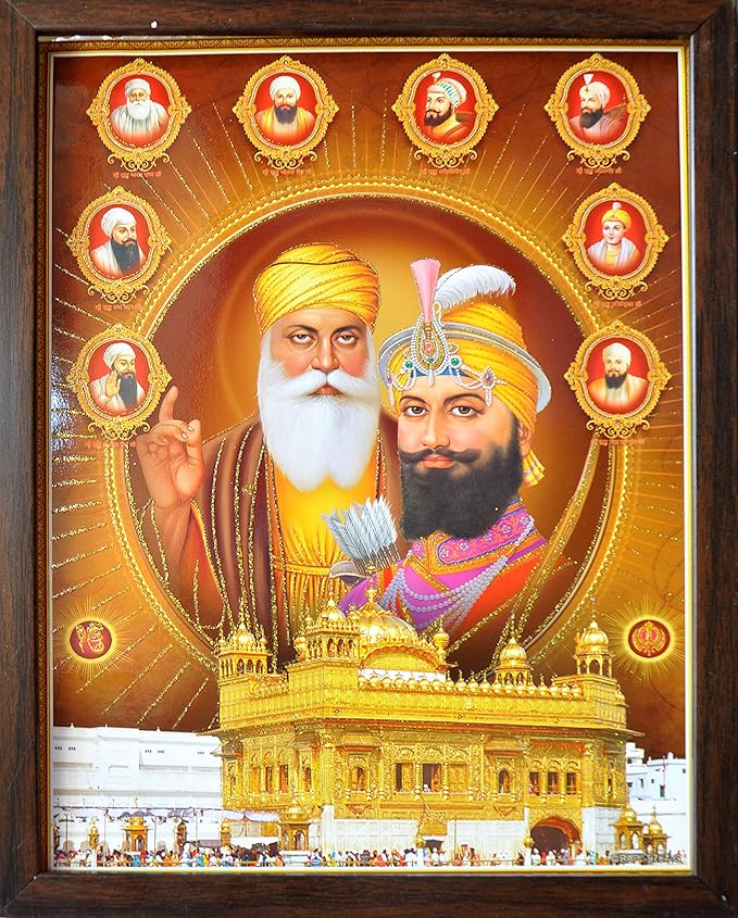Lord Sikh Guru poster print with frame for Home Decor and Gifting Purpose (229-17)