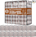 16 Pack Heavy Duty Moving Bags with Strong Zipper & Carrying Handles, 107L/ 28 gal Large Durable Clothes Storage Totes, 88 lbs Packing Moving Boxes, Closet Organizers and Storage (29.9x23.2x29.4 IN)