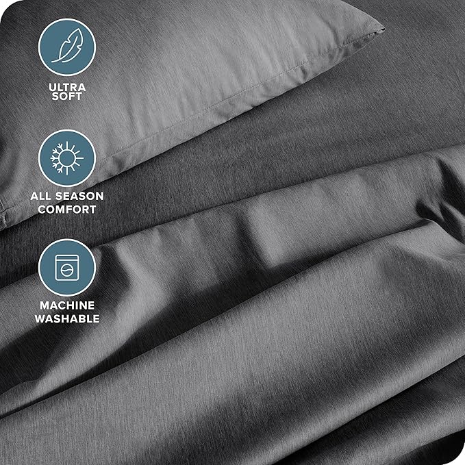 Bare Home Split Head Flex King Sheet Set - 1800 Ultra-Soft Microfiber Sheets - Double Brushed - Deep Pockets - Easy Fit - 4 Piece Set - FlexTop Bed Sheets (Split Head Flex King, Heathered Grey)